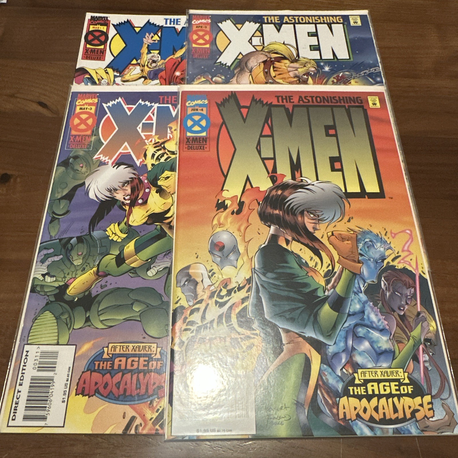 Astonishing X-Men #1 2 3 4 Age of Apocalypse X-men Comic Book Set 1-4 Series NM