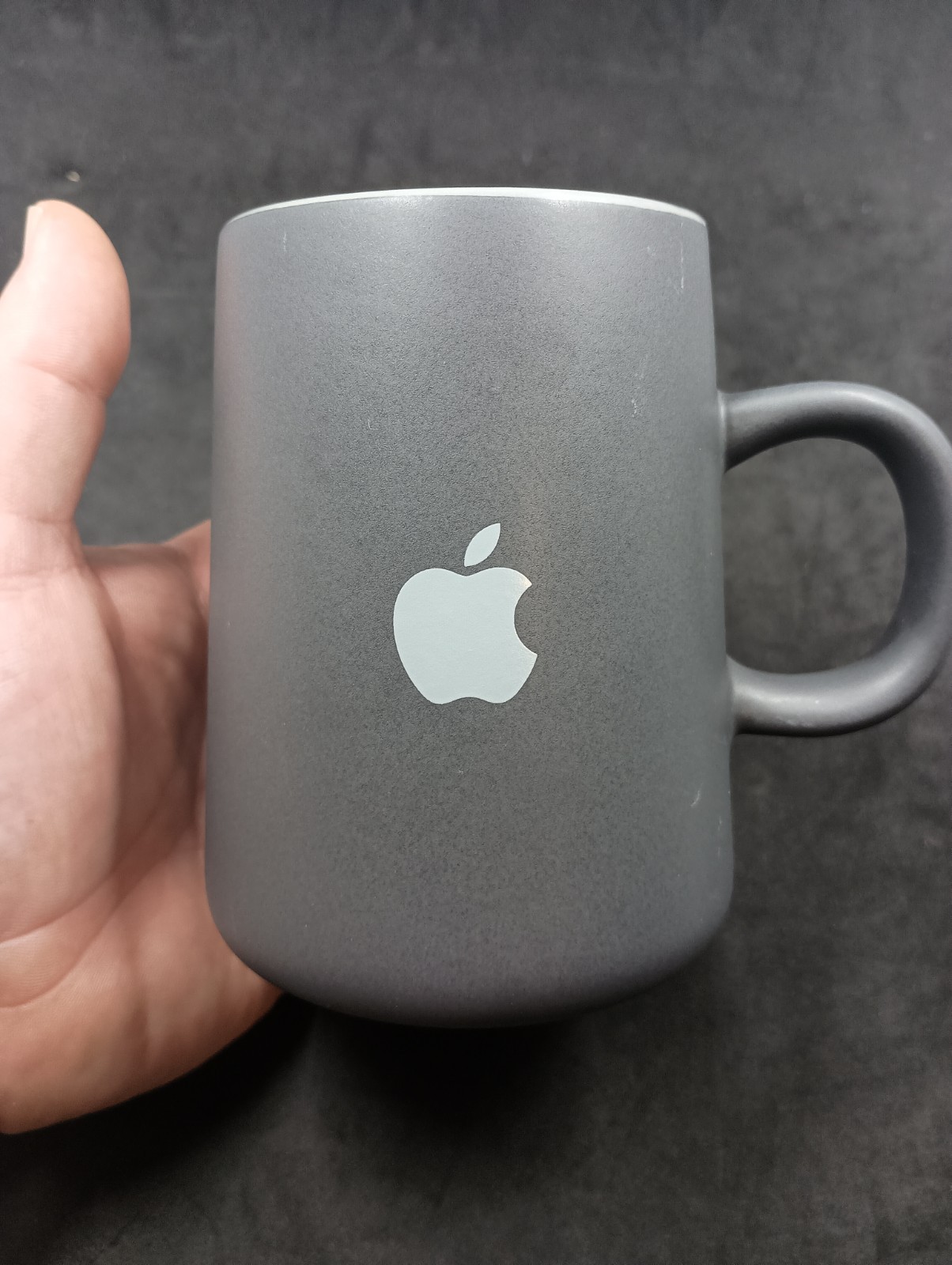 RARE Apple Park Hasami Porcelain Coffee Mug Dark Grey Cupertino Corporate Logo