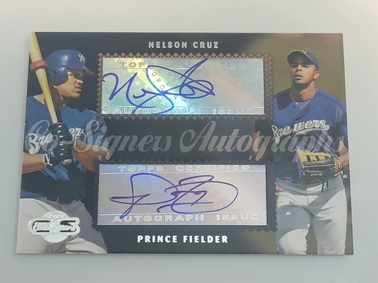 Prince Fielder Nelson Cruz 2006 Topps Co-Signers Dual Auto RC Autograph Brewers