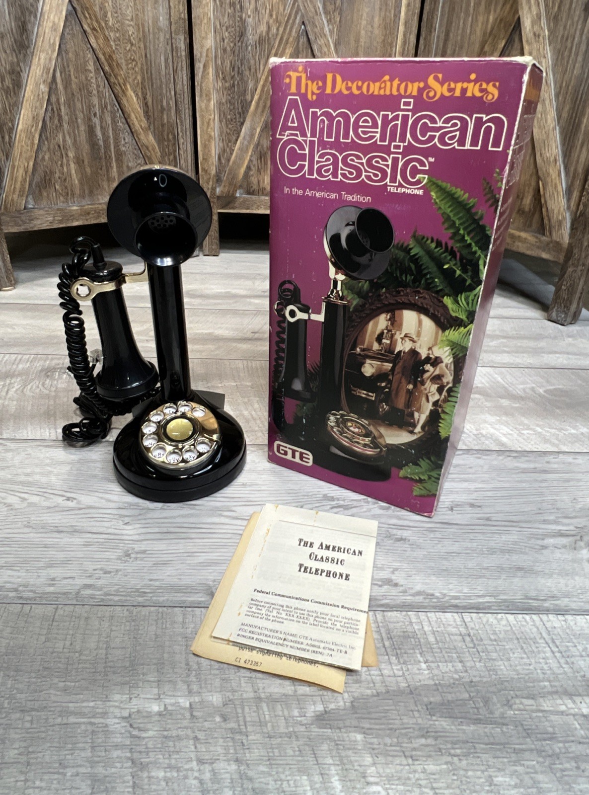 Vintage 1981 GTE Black Candlestick Rotary Dial Telephone - Brand NEW Old Stock Vintage 1981 GTE Black Candlestick Rotary Dial Telephone - Brand NEW Old Stock