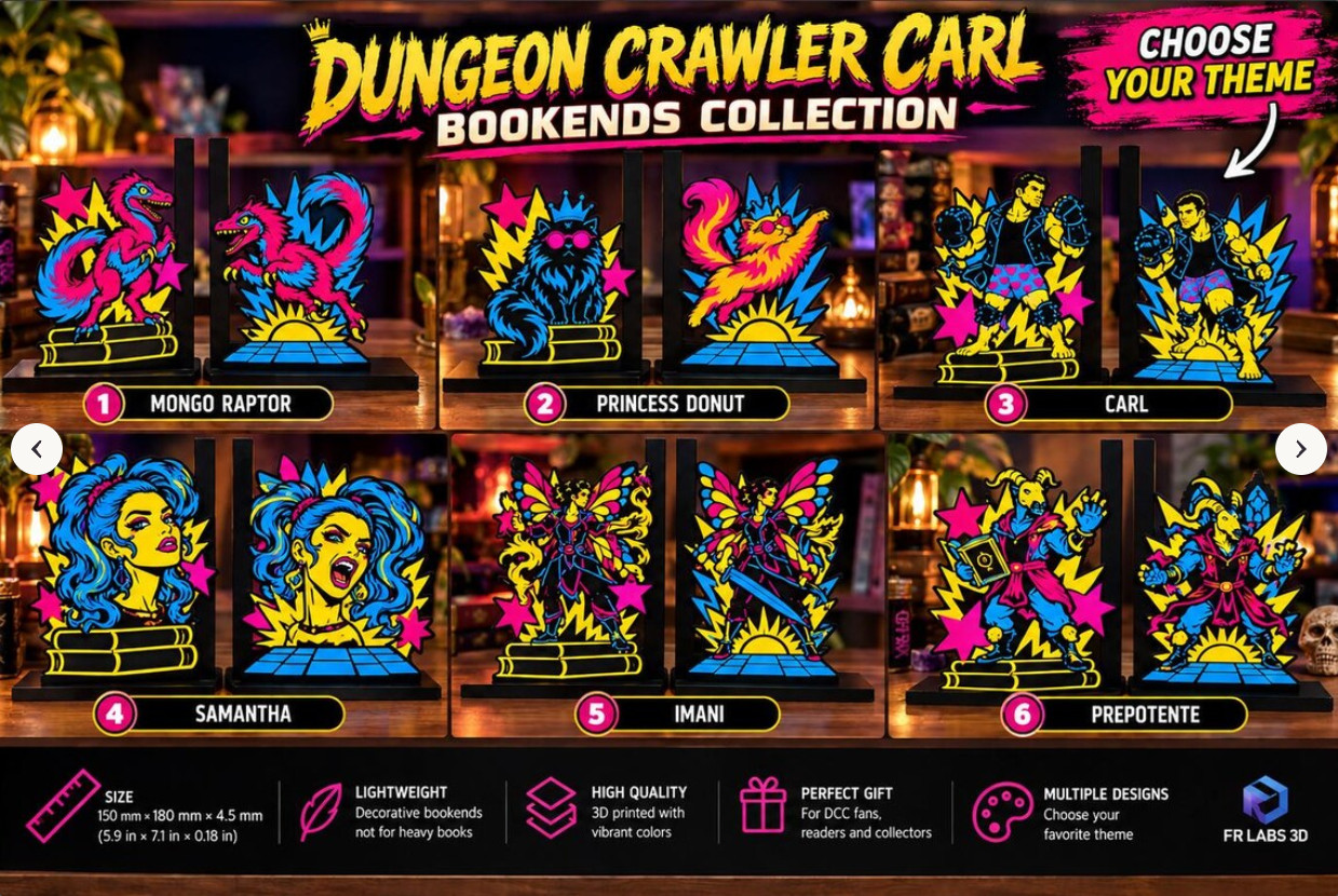 Dungeon Crawler Carl Bookends Collection Choose Your DCC Theme  Mongo Princess
