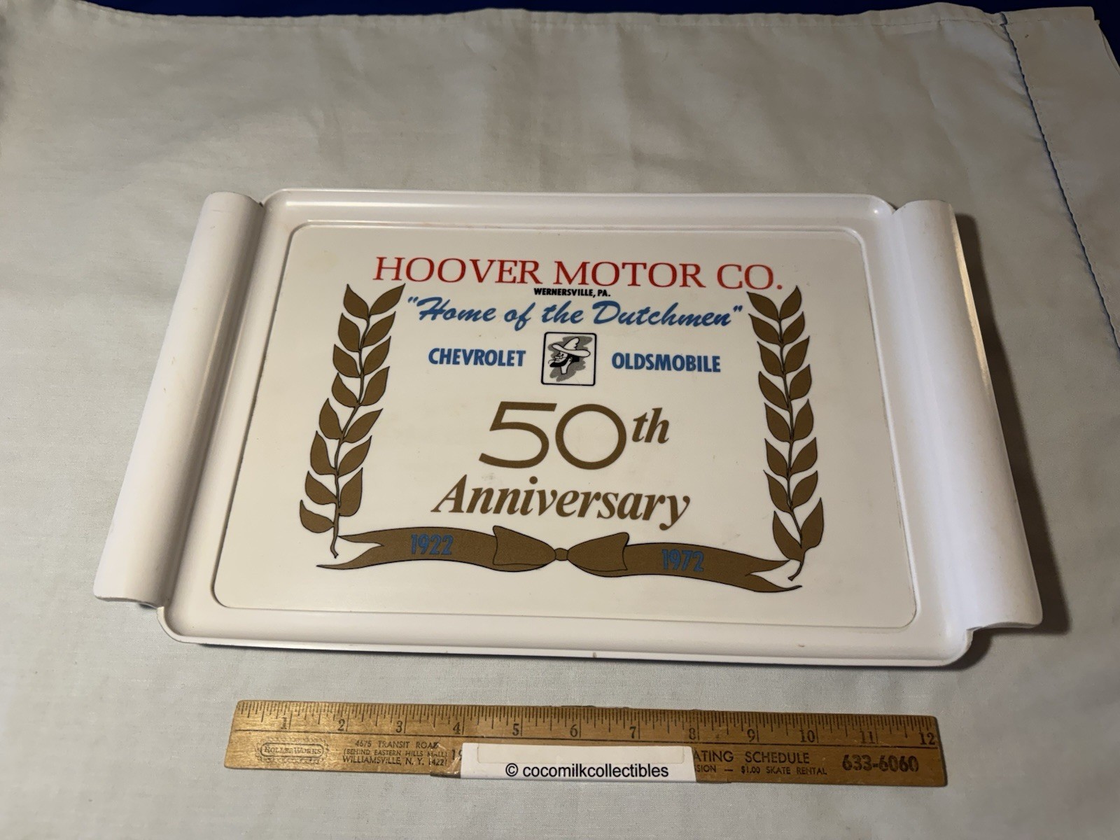 1972 Chevrolet Advertising Serving Tray Hoover Motor Co Wernersville Pa 50th Ann 1972 Chevrolet Advertising Serving Tray Hoover Motor Co Wernersville Pa 50th Ann