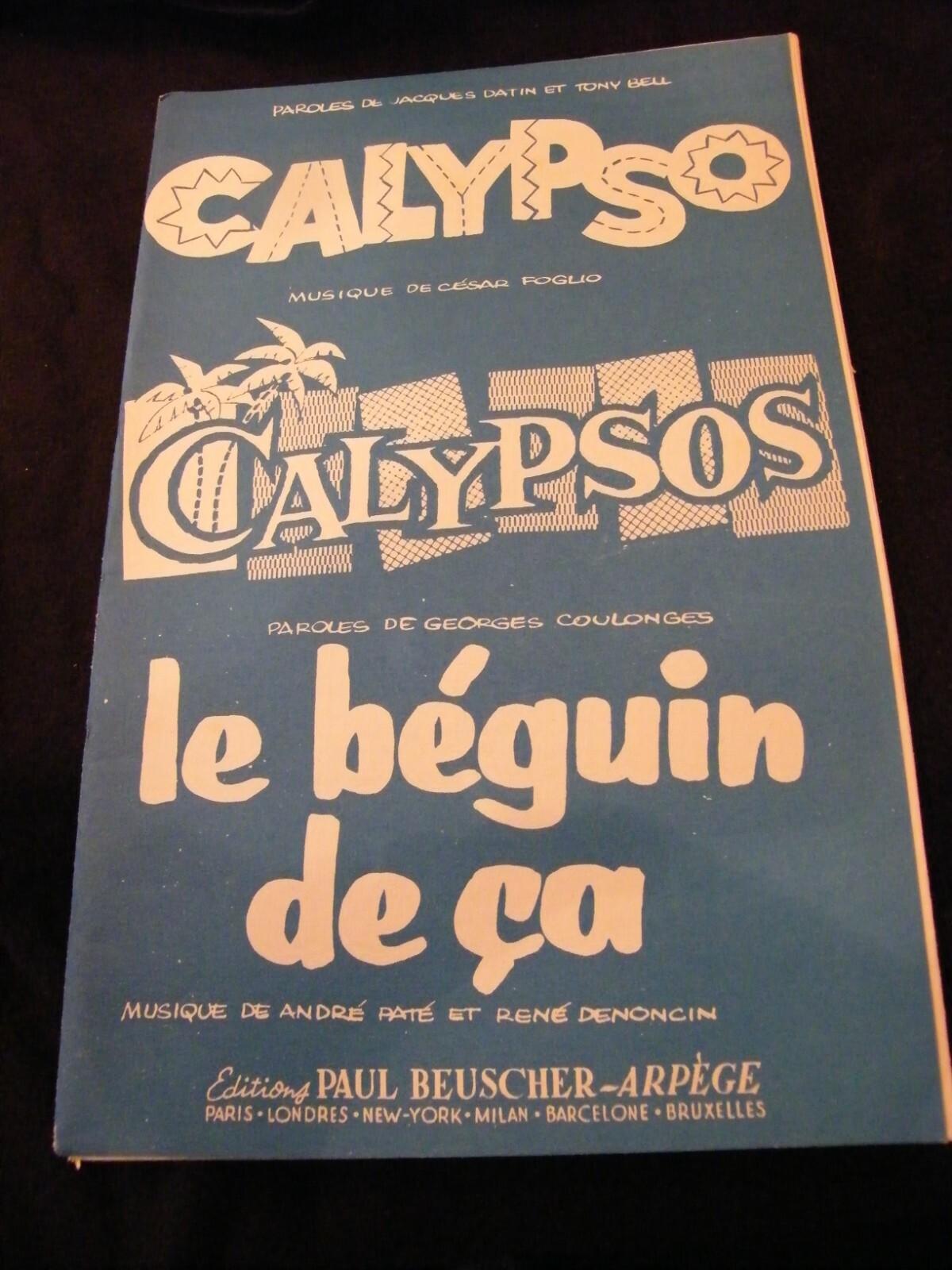 Calypso Partition Calypsos Coulonges The Bequin De Ca Patte Music Sheet