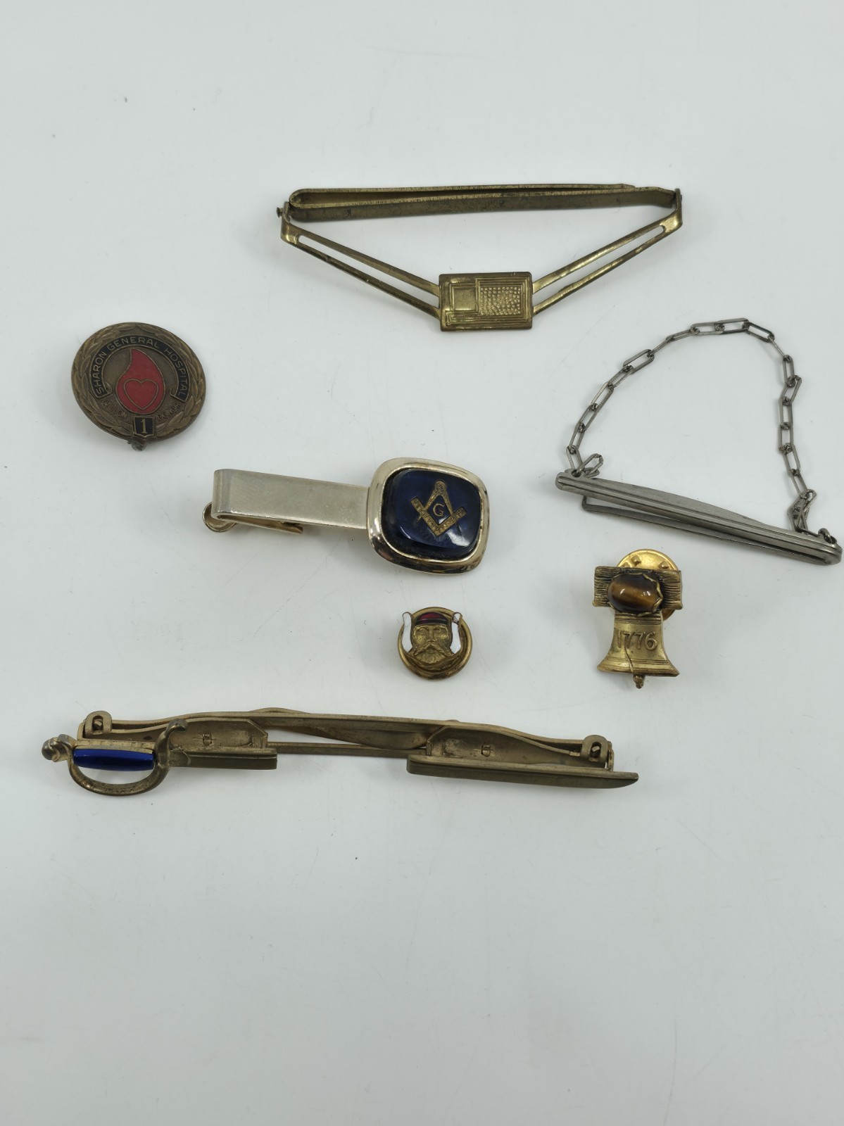 Vintage Masonic Shriners Tie Clip Pin Lot Blood Donor Liberty Bell Scimitar Vintage Masonic Shriners Tie Clip Pin Lot Blood Donor Liberty Bell Scimitar
