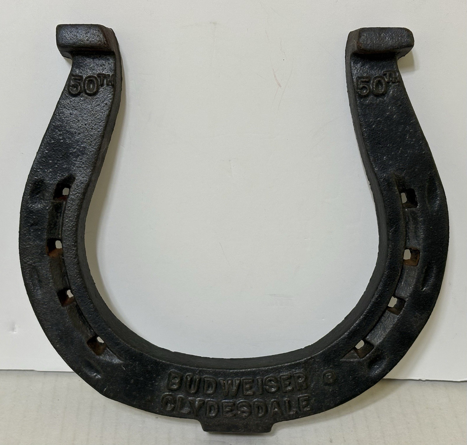 Rare BUDWEISER Clydesdale Horseshoe 50th Anniversary of Prohibition - CAST IRON Rare BUDWEISER Clydesdale Horseshoe 50th Anniversary of Prohibition - CAST IRON
