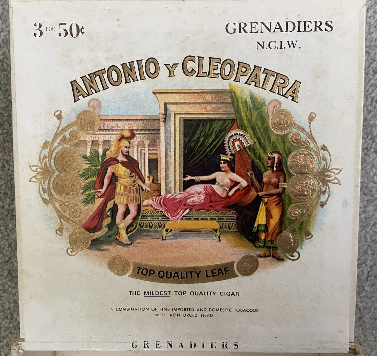 Vintage ANTONIO y CLEOPATRA Cigar Box 50 GRENADIERS
