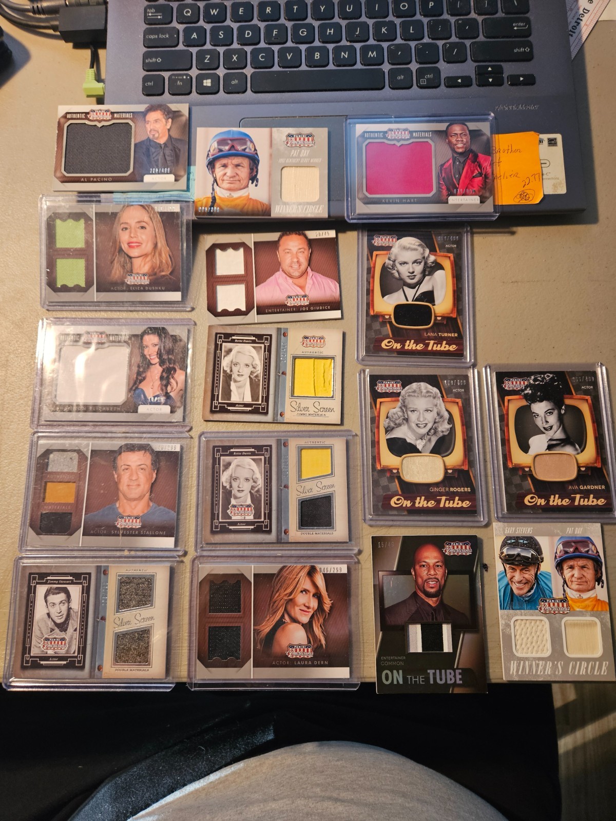 16 - 2015 PANINI AMERICANA MATERIALS CARDS PACINO STALLONE HART ELIZABETH(10/10) 16 - 2015 PANINI AMERICANA MATERIALS CARDS PACINO STALLONE HART ELIZABETH(10/10)