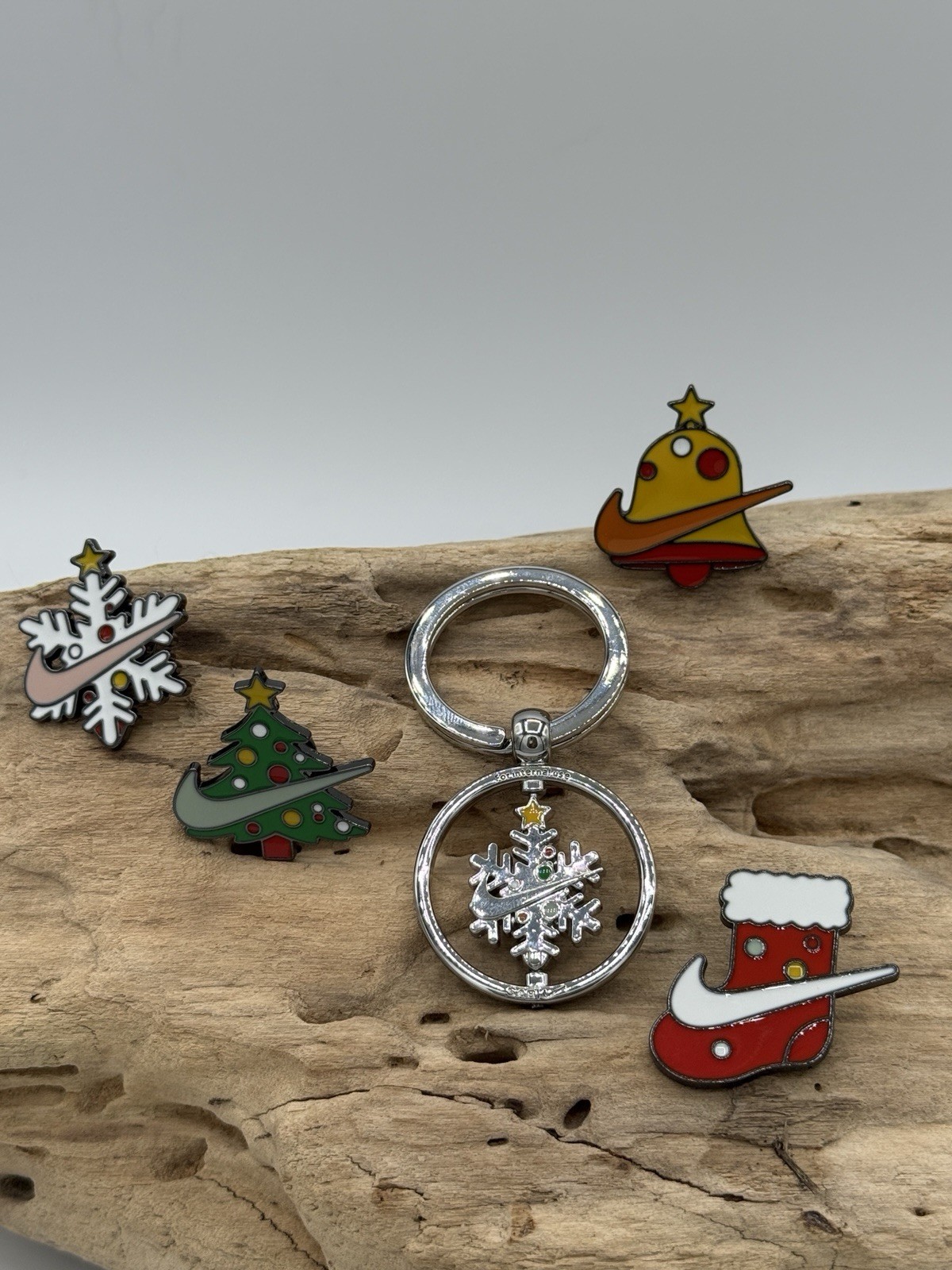 RARE Nike Employee Gift Pins And Keychain-Christmas Theme RARE Nike Employee Gift Pins And Keychain-Christmas Theme