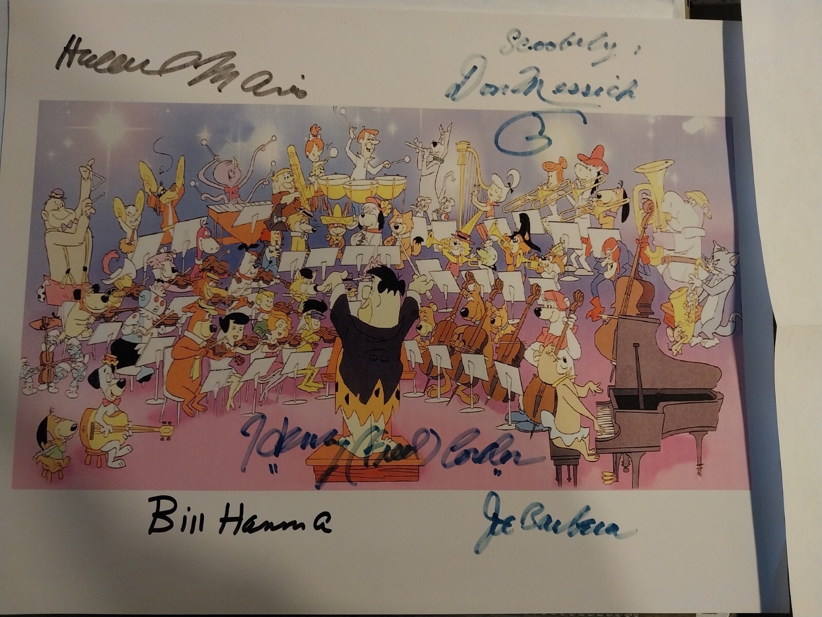 Hanna Barbera Signed Photo Including Voice Actors Don Messick, Henry Corden, and Hanna Barbera Signed Photo Including Voice Actors Don Messick, Henry Corden, and