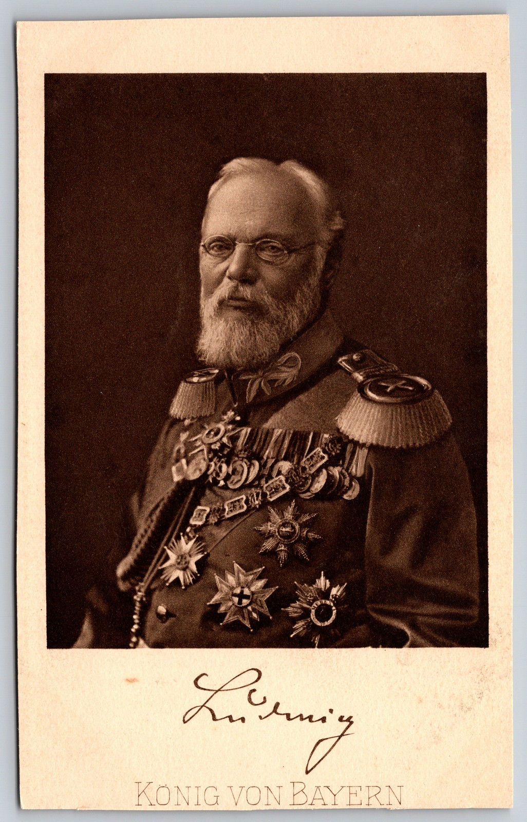 King Ludwig III Konig von Bayern Bavaria Royal Portrait Medals Vintage Postcard