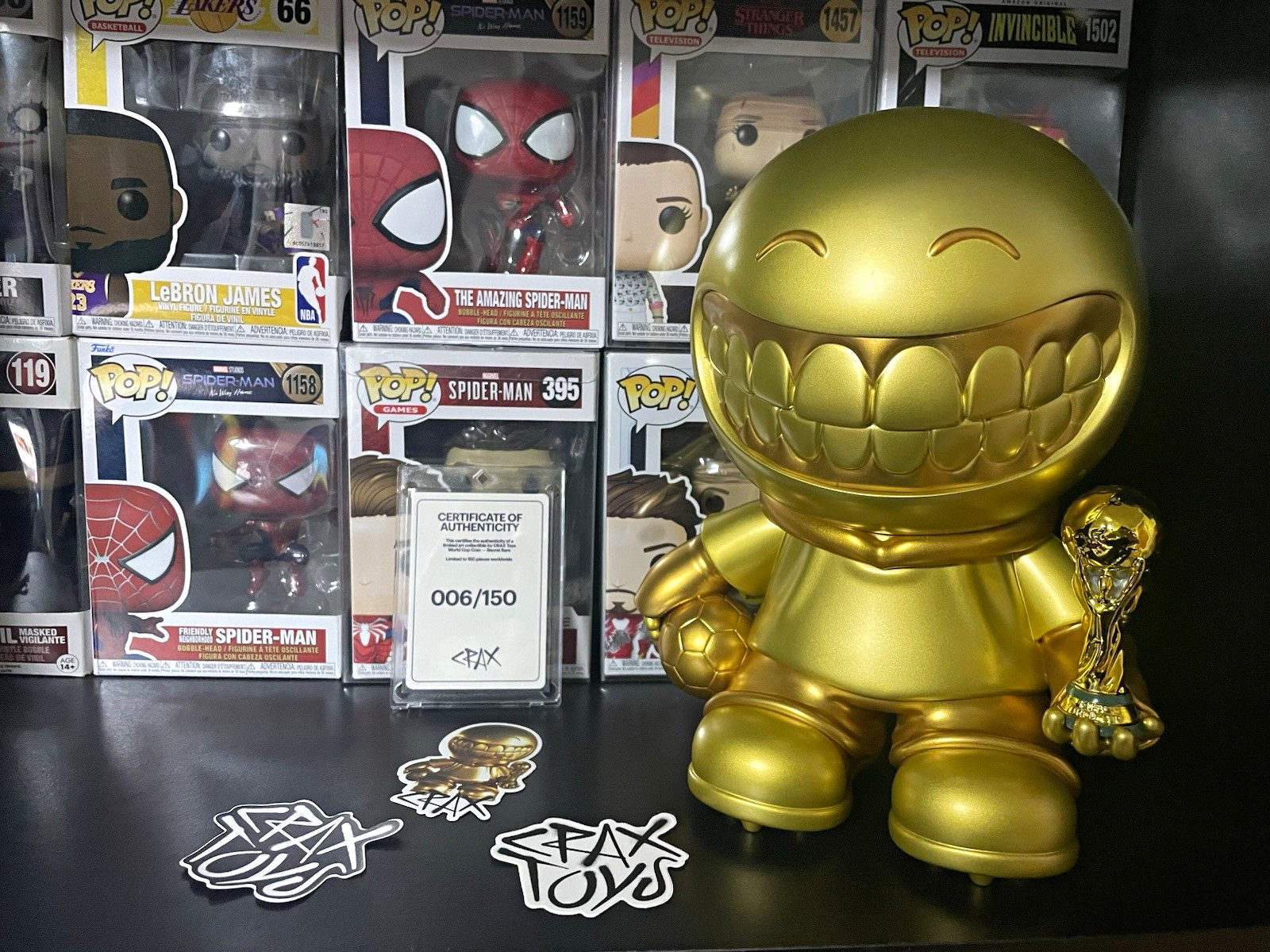 CRAX Toys Gold WC CRAX Figure Limited Edition 006/150 COA Sticker