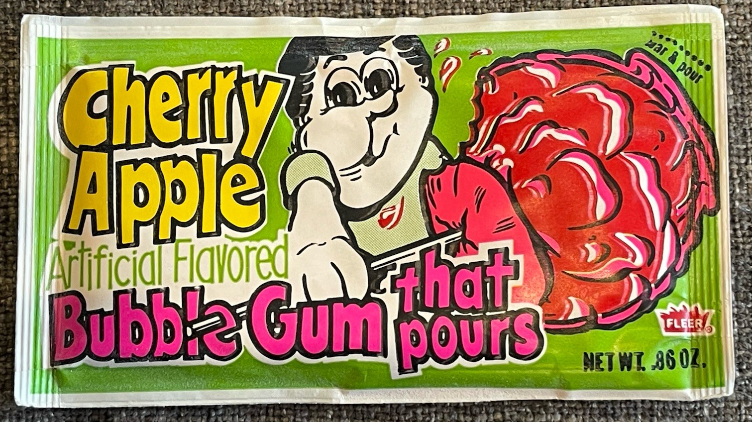 Vintage 1980’s FLEER CHERRY APPLE BUBBLE GUM THAT POURS Sealed New Old Stock Vintage 1980’s FLEER CHERRY APPLE BUBBLE GUM THAT POURS Sealed New Old Stock