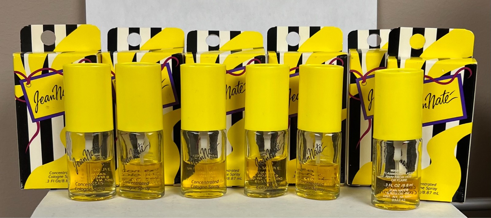 6 Jean Nate Concentrated Cologne spray 0.3 fl oz / 8.87 ml Boxed AS IS PL READ
