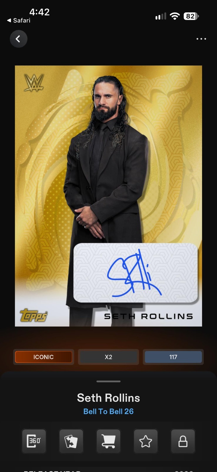 Topps WWE Slam 2026 Bell To Bell S2 Gold Signature Iconic Select Topps WWE Slam 2026 Bell To Bell S2 Gold Signature Iconic Select