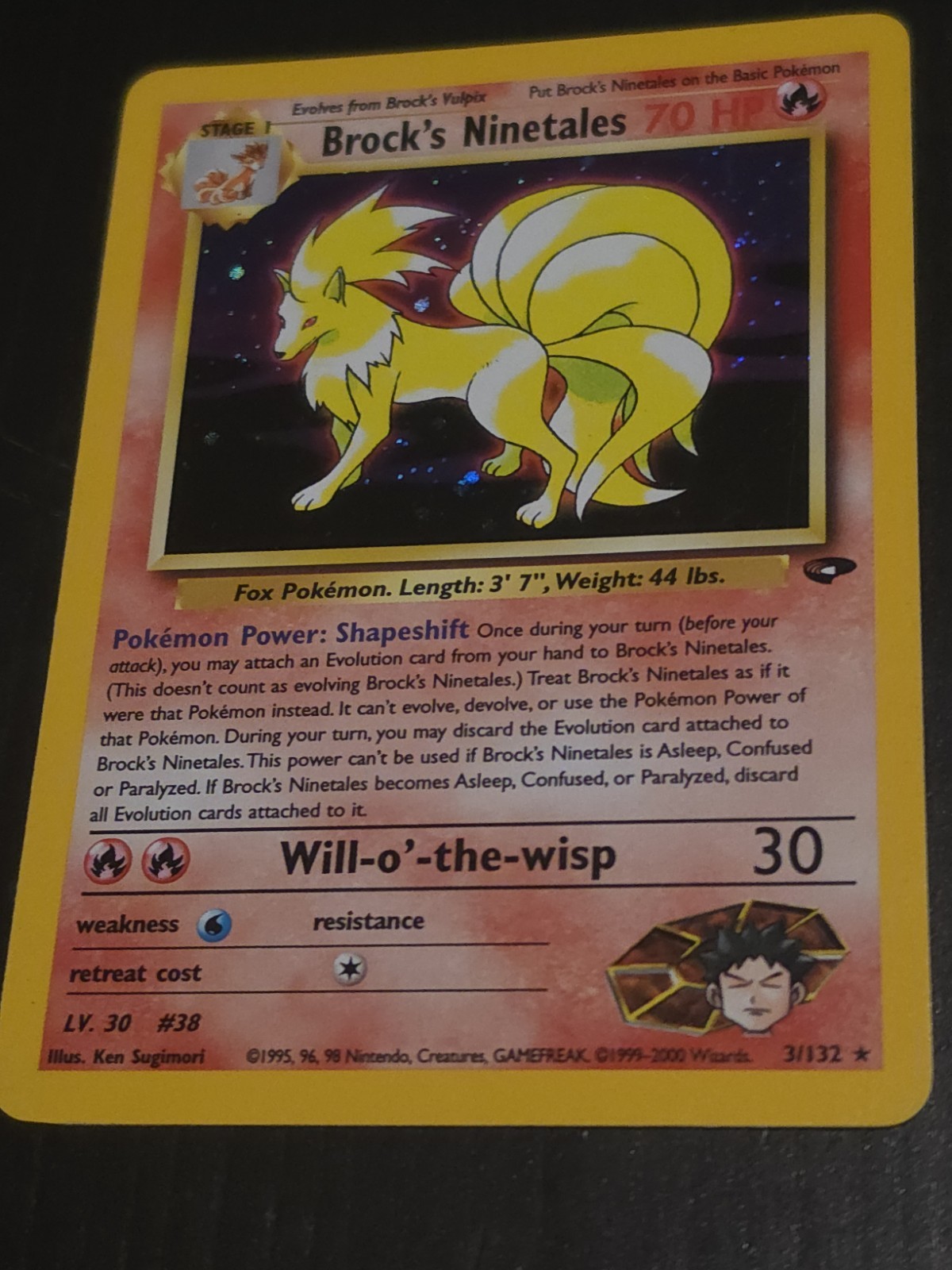Pokémon - Brocks Ninetales 3/132 - Gym Challenge (1999-2000 Wizards) - Holo - LP