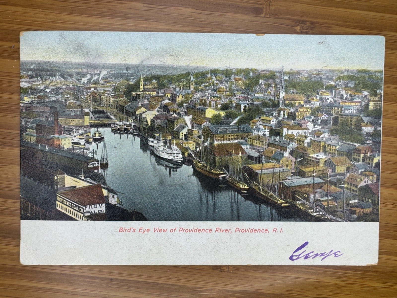 Bird\'s Eye View of Providence River, Providence, R. I. Post Card Bird\'s Eye View of Providence River, Providence, R. I. Post Card