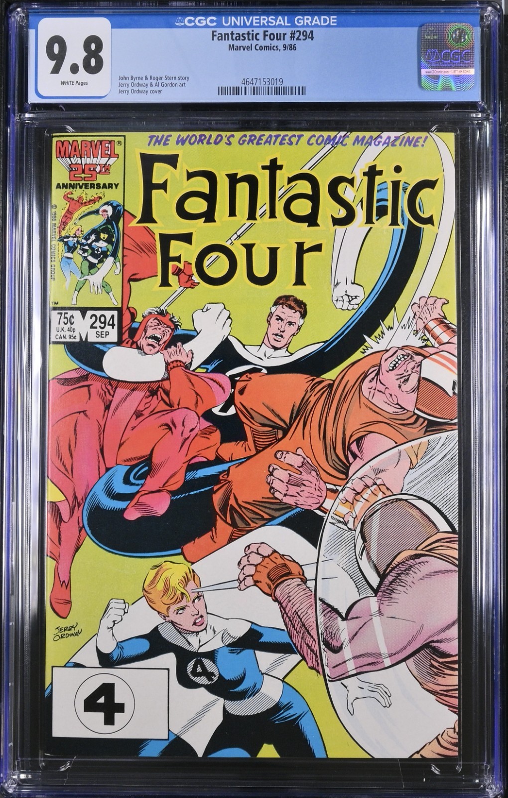 Fantastic Four #294 CGC 9.8 White Pages NM/M Marvel Comics 1986 ⚡️ Fantastic Four #294 CGC 9.8 White Pages NM/M Marvel Comics 1986 ⚡️
