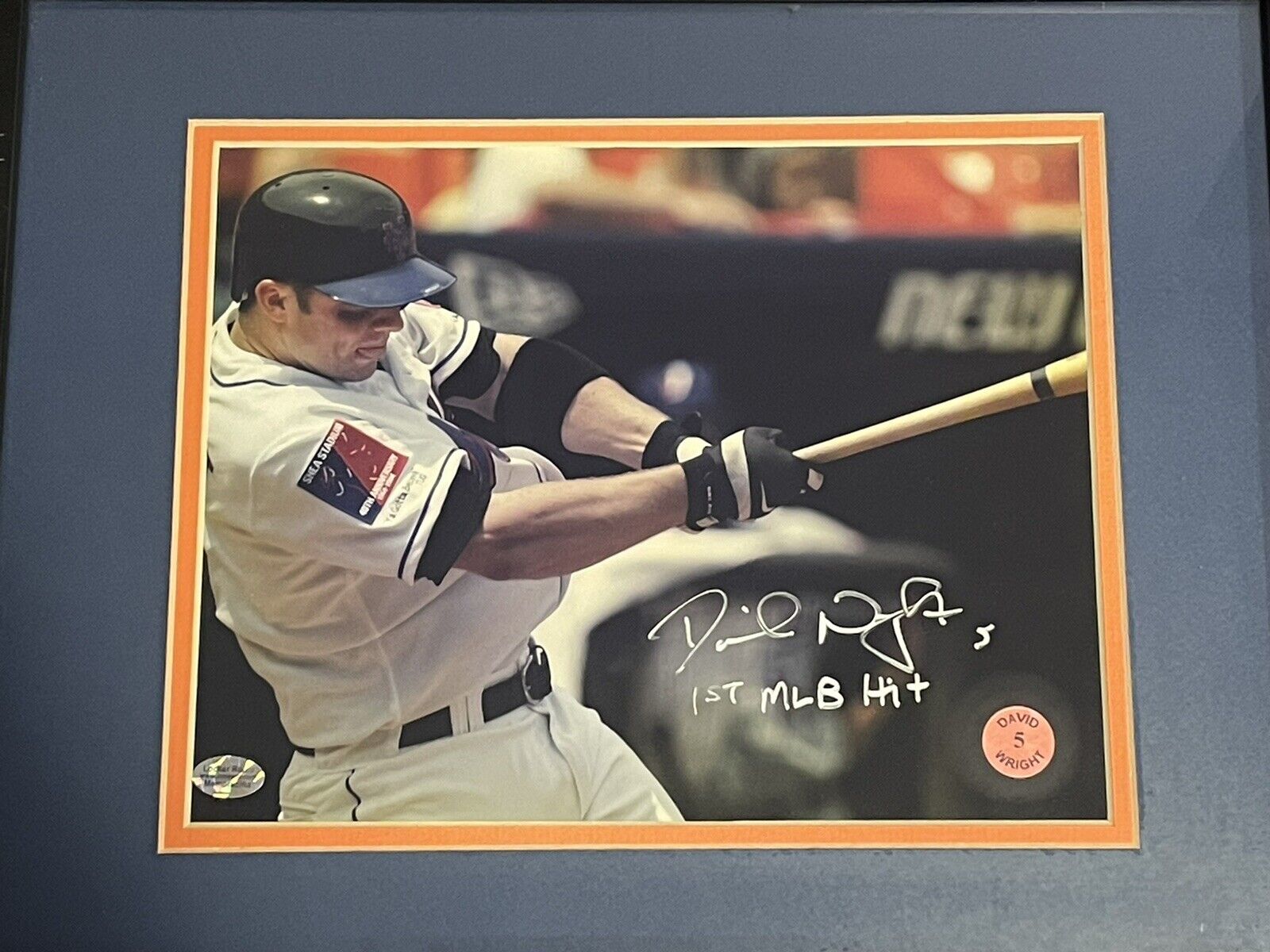 David Wright Framed 9x7 Autograph “1st MLB Hit”