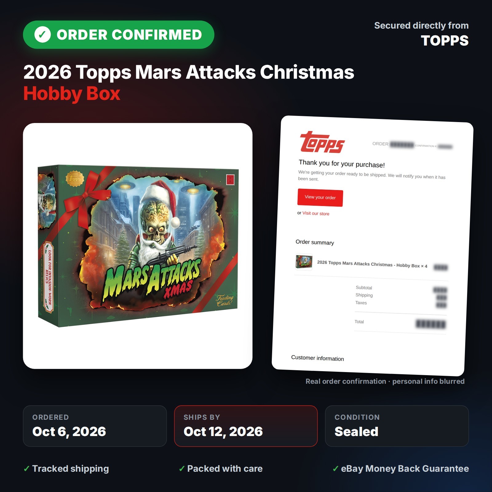 2026 Topps Mars Attacks Christmas Hobby Box Sealed - Wholesale Qty Available 2026 Topps Mars Attacks Christmas Hobby Box Sealed - Wholesale Qty Available