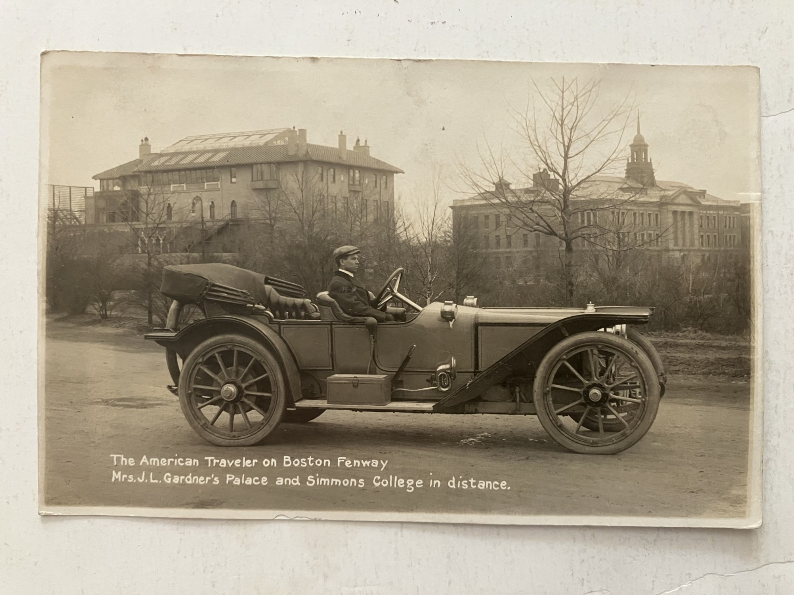 RPPC -AMERICAN TRAVELER ON BOSTON FENWAY, SIMMONS COLLEGE Postcard RPPC -AMERICAN TRAVELER ON BOSTON FENWAY, SIMMONS COLLEGE Postcard