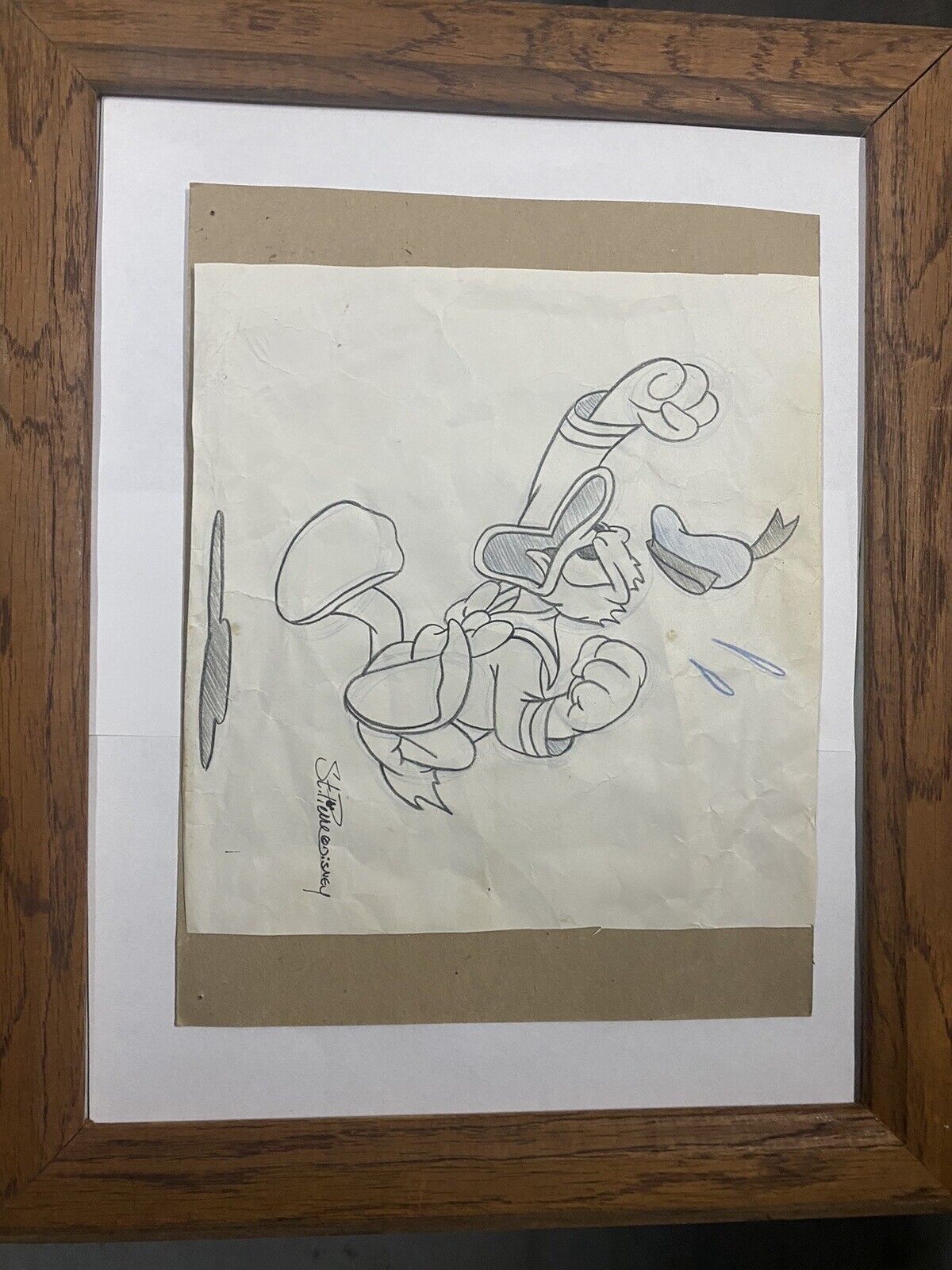 Original Framed Donald Duck Drawing.Daniel St. Pierre,Disney Rare Hand Drawn