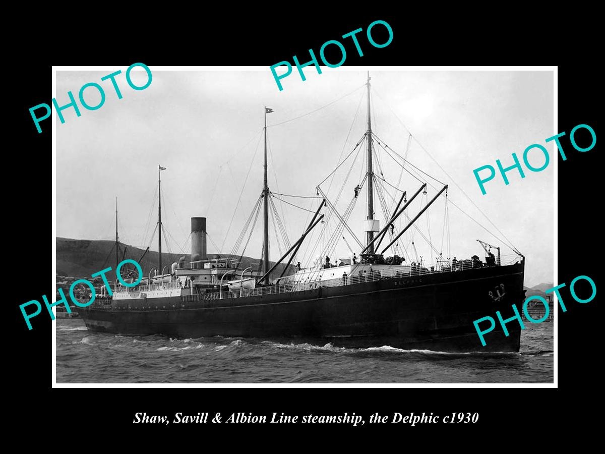 Shaw Savill & Albion Line Steam Ship The Delphic c1930 Old Historic Photo