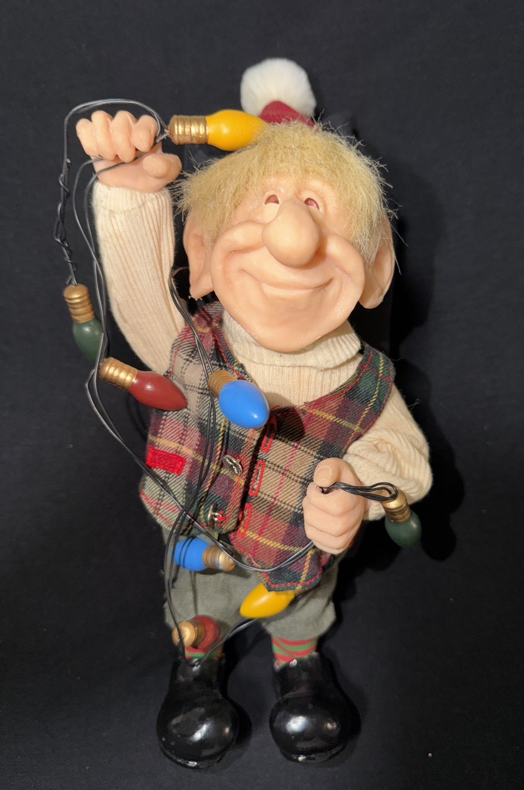 Vintage 1999 Zim\'s The Elves Themselves ALBERT Figurine wChristmas Lights Strand