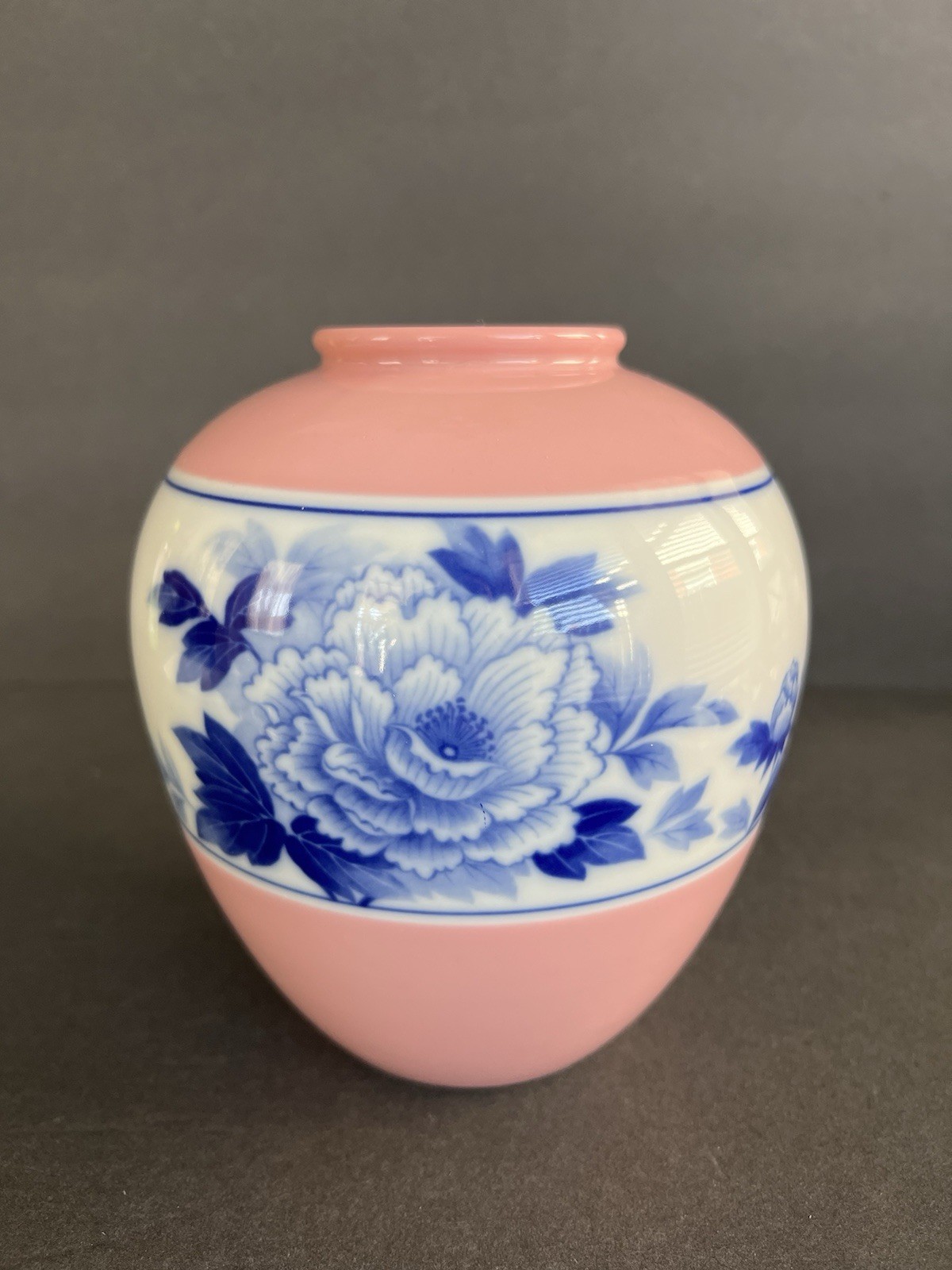 Old Noritake Ginger Jar Pink Rim Blue Peony Japan 1938-1943 Nitto Mark Old Noritake Ginger Jar Pink Rim Blue Peony Japan 1938-1943 Nitto Mark