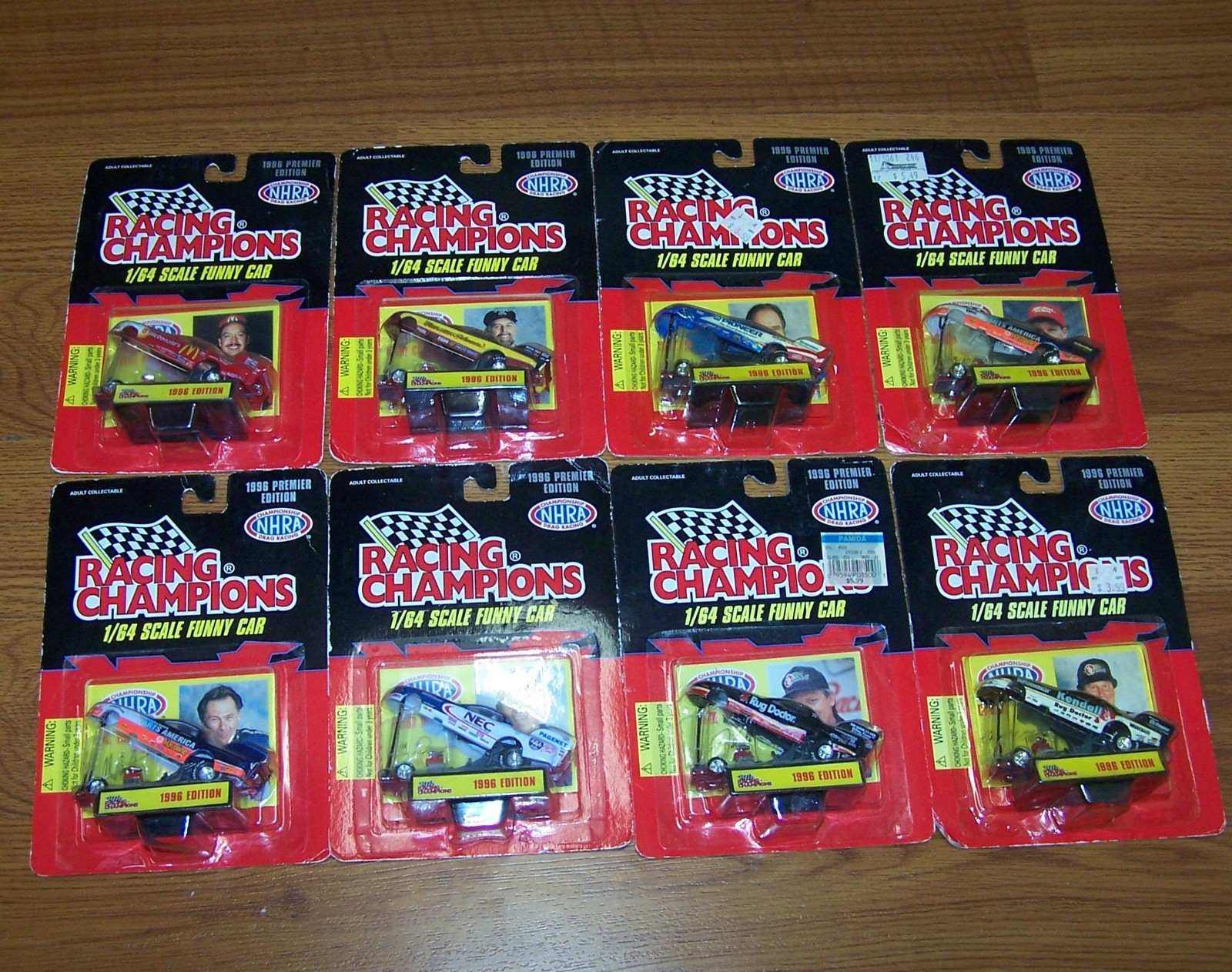 Racing Champions 1996 Premier Edition NHRA Funny Car 1/64th Scale (Lot of 8) Racing Champions 1996 Premier Edition NHRA Funny Car 1/64th Scale (Lot of 8)