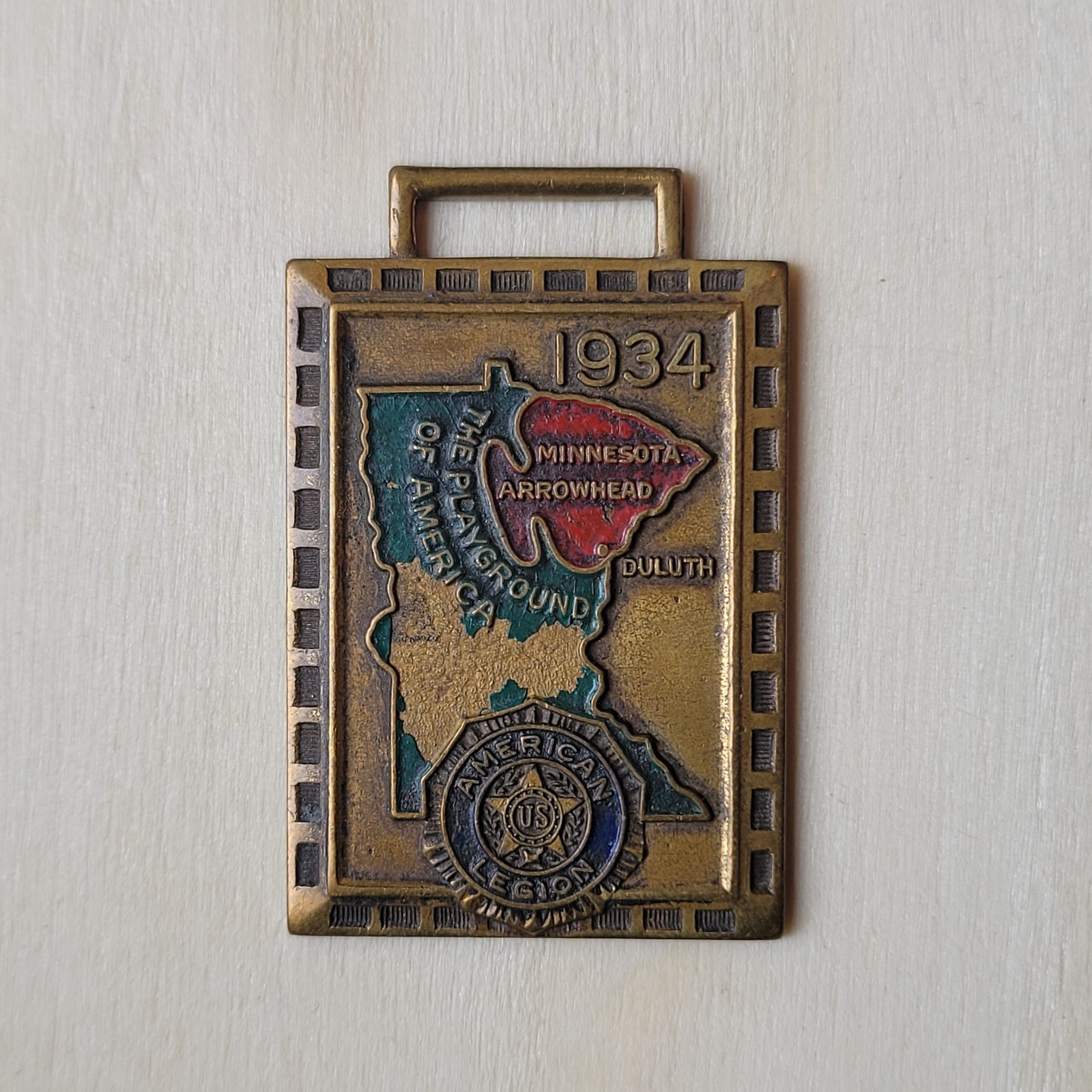 1934 American Legion Duluth Minnesota State Convention Encampment Bronze Medal