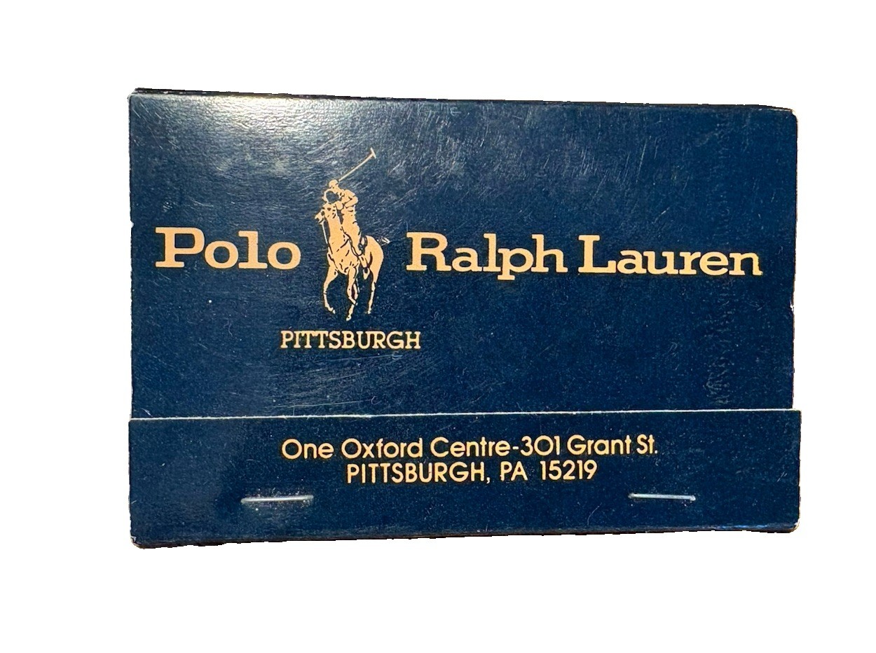Vintage Polo Ralph Lauren Matchbook Pittsburgh One Oxford Centre Navy Gold Logo Vintage Polo Ralph Lauren Matchbook Pittsburgh One Oxford Centre Navy Gold Logo