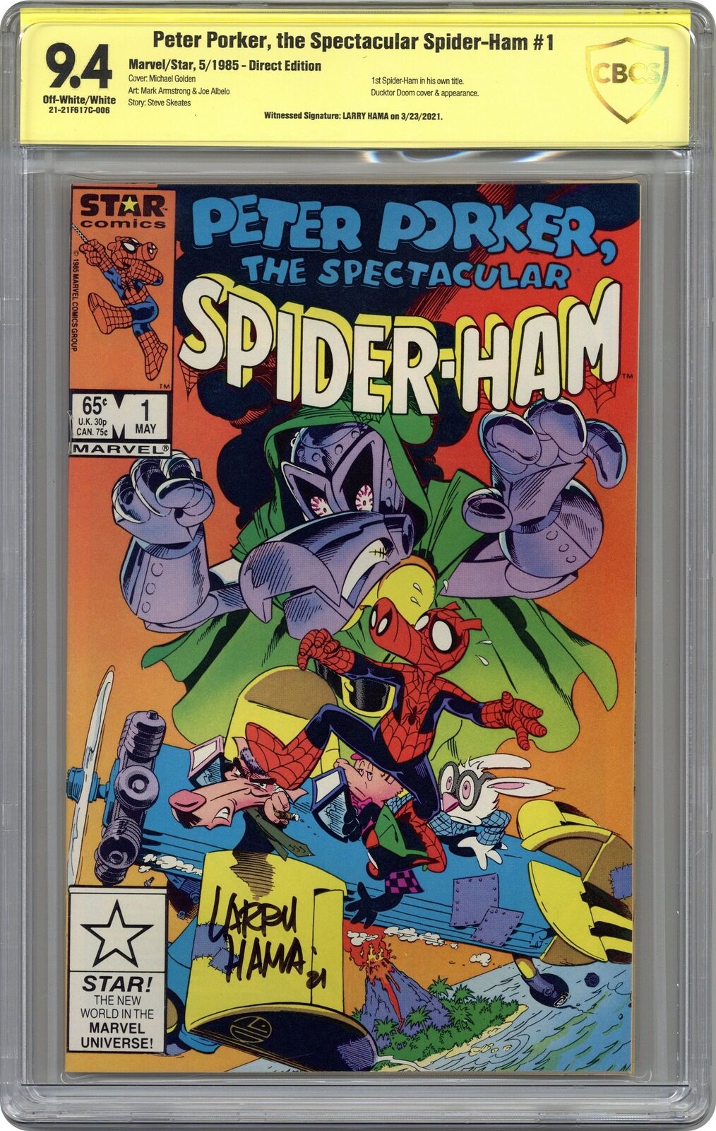 Peter Porker the Spectacular Spider-Ham #1 CBCS 9.4 SS Larry Hama 1985