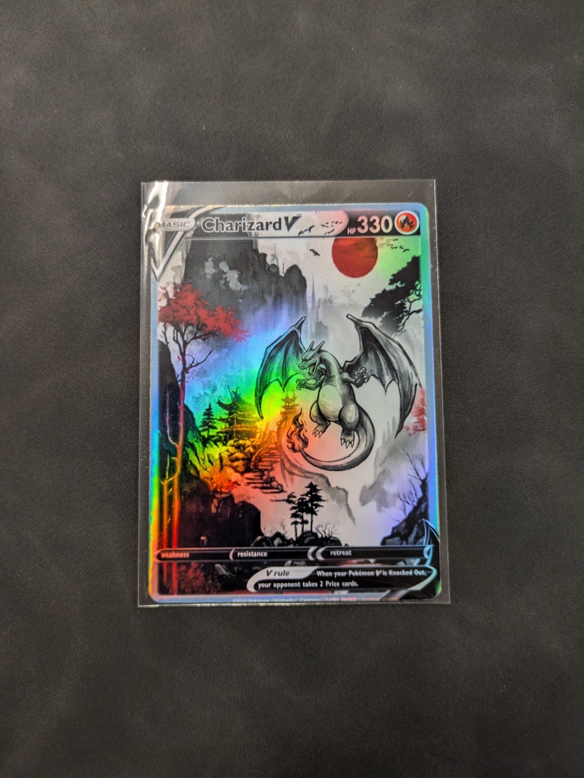 Red Sun Style Charizard Holographic Display Card Red Sun Style Charizard Holographic Display Card