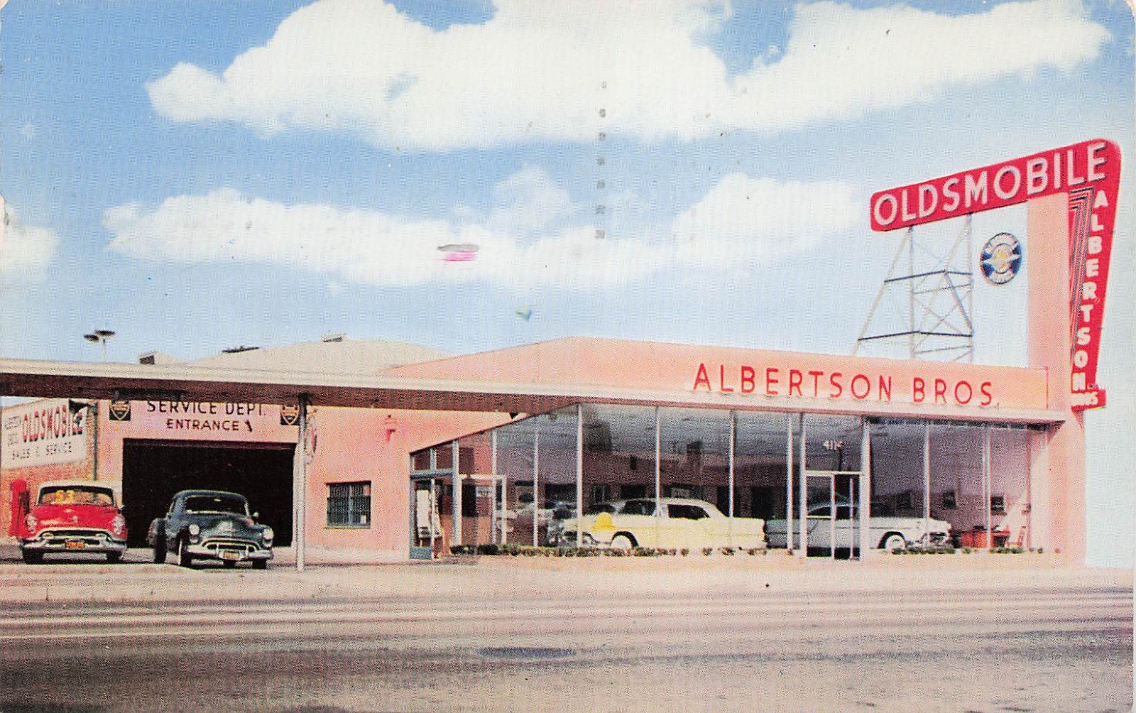 Oldsmobile Albertson Bros Car Dealer Culver City CA California Vtg Postcard I61