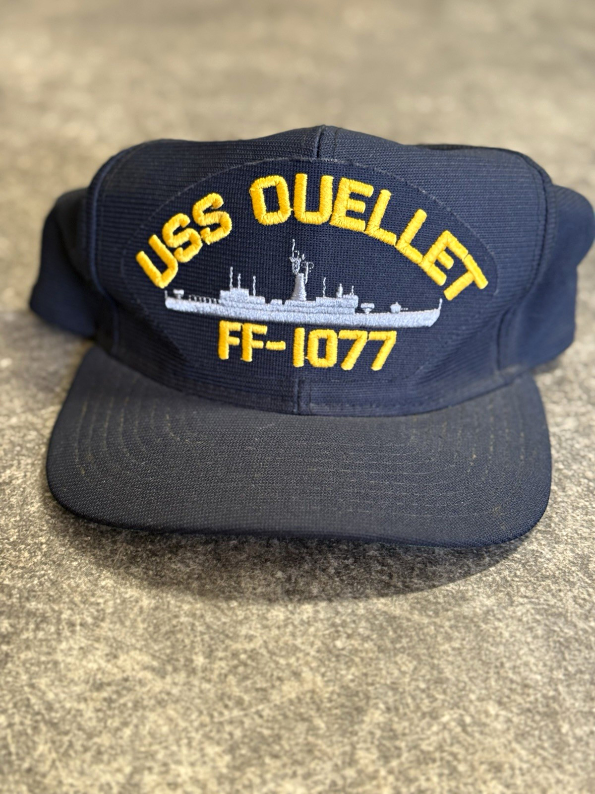Vintage USS Ouellet FF-1077 Navy Frigate Hat Cap 10 Made in USA Snapback Vintage USS Ouellet FF-1077 Navy Frigate Hat Cap 10 Made in USA Snapback