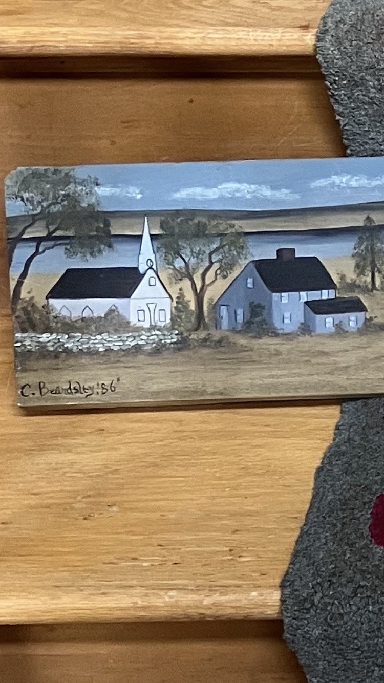 Catherine Beardsley Folk Art Oil Painting 1986 TODD FARM EXHIBITOR ROWLEY MA 37” Catherine Beardsley Folk Art Oil Painting 1986 TODD FARM EXHIBITOR ROWLEY MA 37”