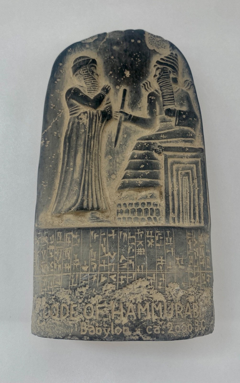 Vintage, stone Code of Hammurabi replica statue - GREAT DETAIL