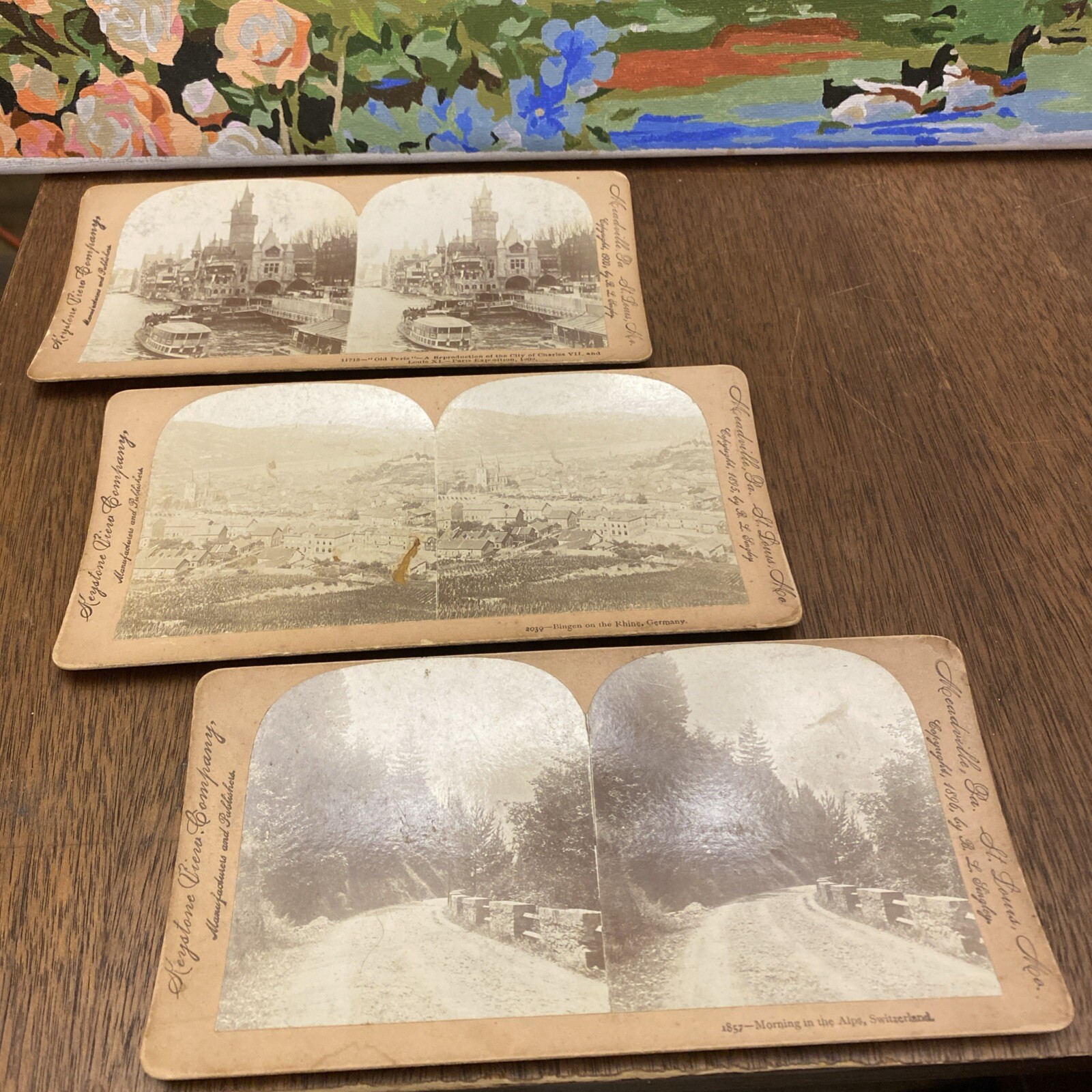 KEYSTONE VIEW CO Antique Stereoview Cards Paris Exposition Swiss Alps Rhine LOT