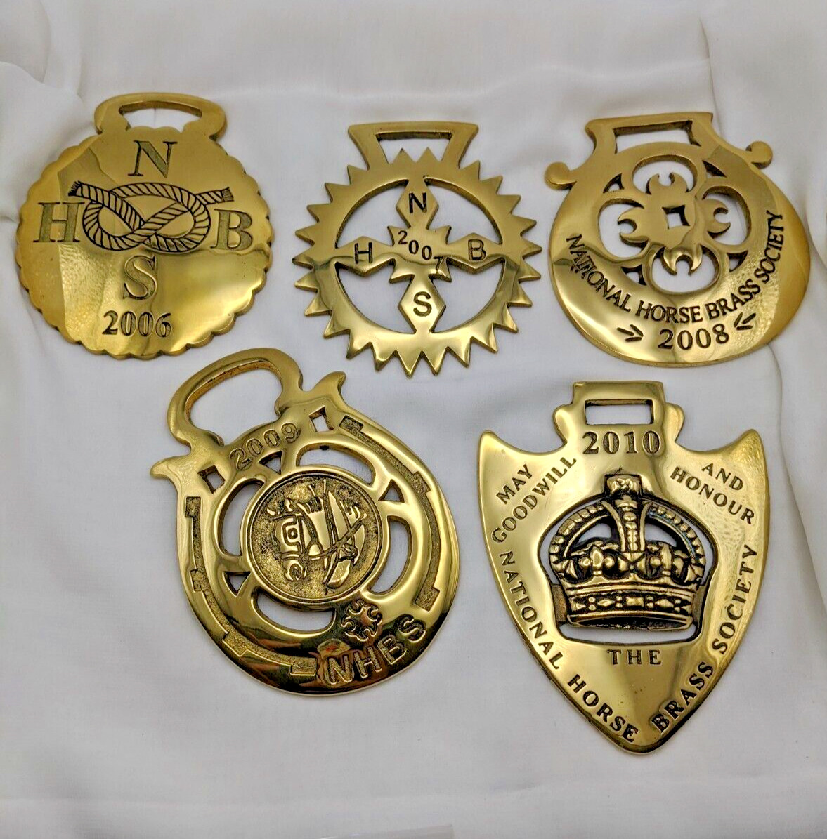 Brass Horse Medallion Lot of 5 NHBS Society Member Annual 2006 - 2010