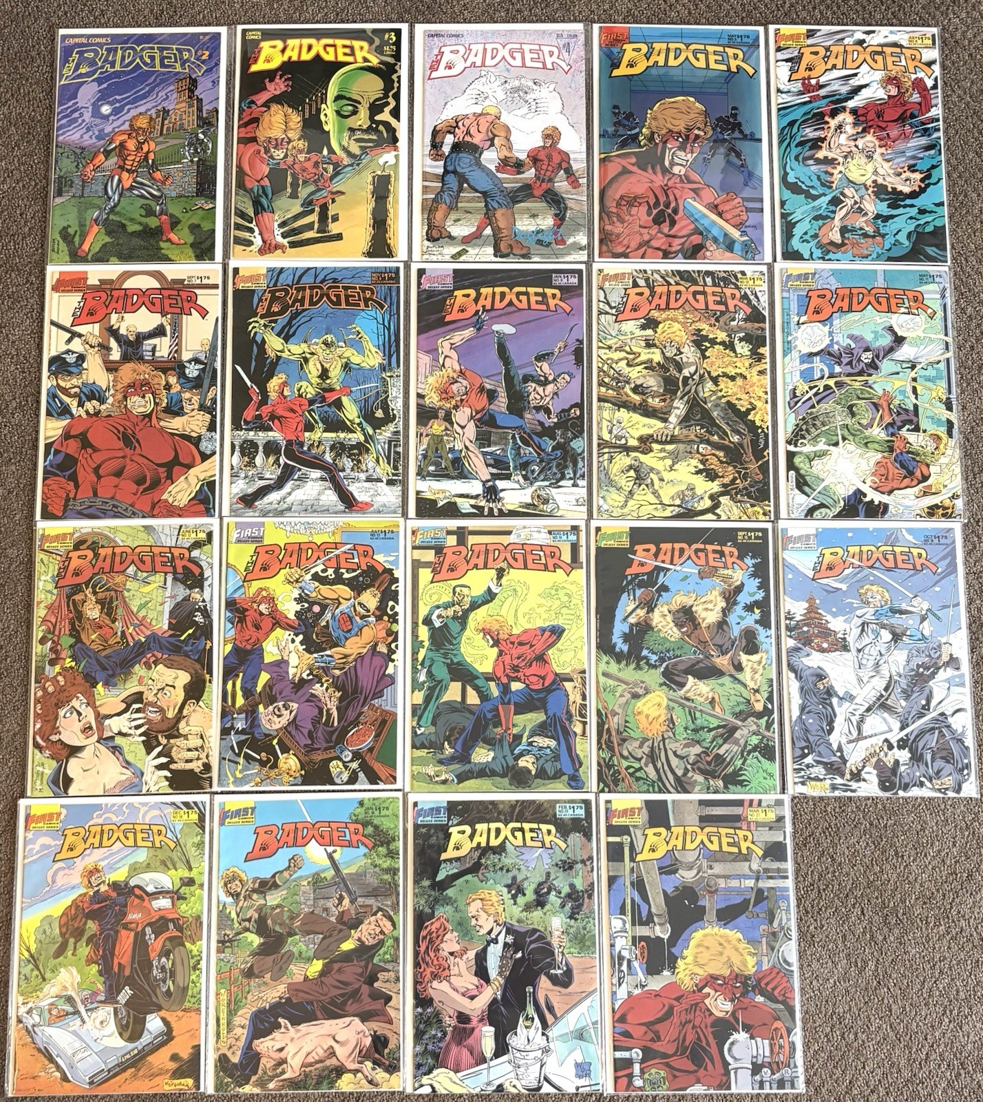 THE BADGER #2-21 Run -17 FIRST Comics 1983 Vol 1 Large Lot  UNREAD HIGH GRADE NM