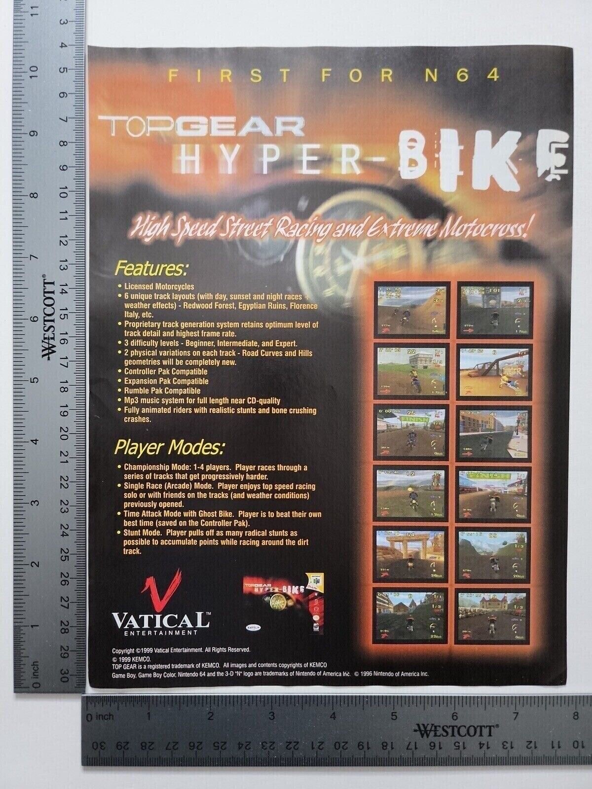 Top Gear Hyper Bike Advertisement Original Print Ad / Poster Game Gift Art