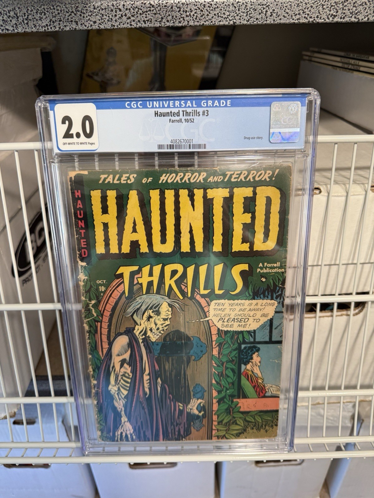 Haunted Thrills #3 CGC 2.0 1952 Pre Code Horror Golden Age Skeleton Cover PCH GA Haunted Thrills #3 CGC 2.0 1952 Pre Code Horror Golden Age Skeleton Cover PCH GA
