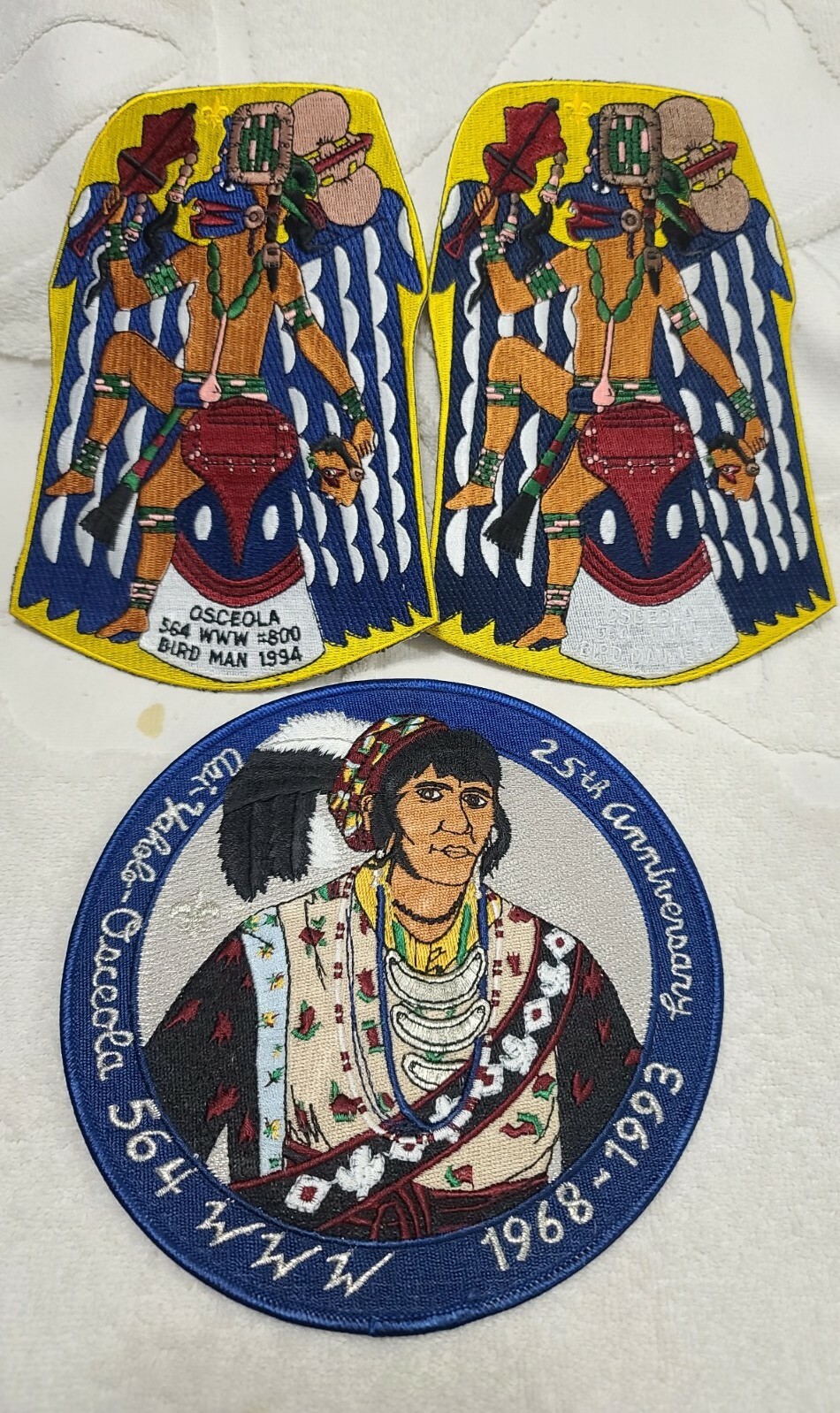 (3) Vintage OSCEOLA 564 WWW Boy Scout Patch Lot (3) Vintage OSCEOLA 564 WWW Boy Scout Patch Lot