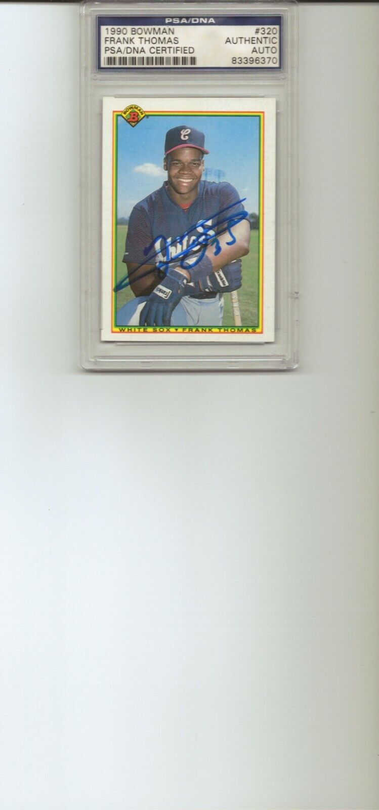1990 BOWMAN FRANK THOMAS ROOKIE CARD AUTOGRAPHED PSA/DNA CERTIFIED 