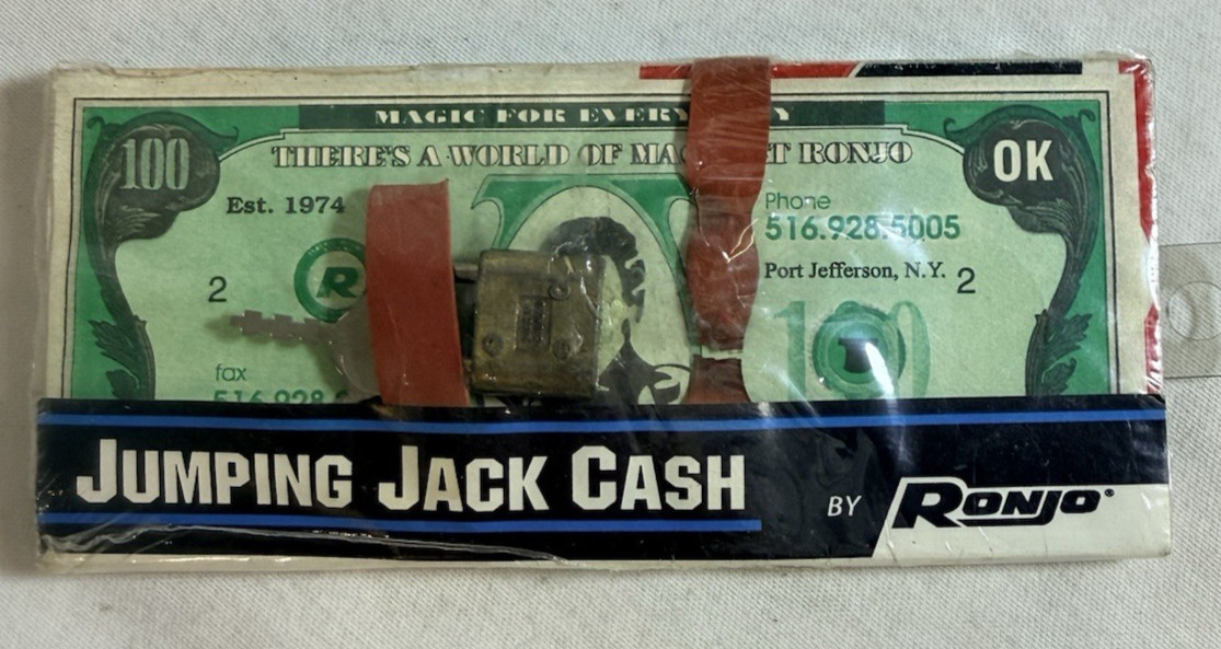VTG RONJO JUMPING JACK CASH Bank Night Cash Padlock Mentalism Psychic ESP Trick