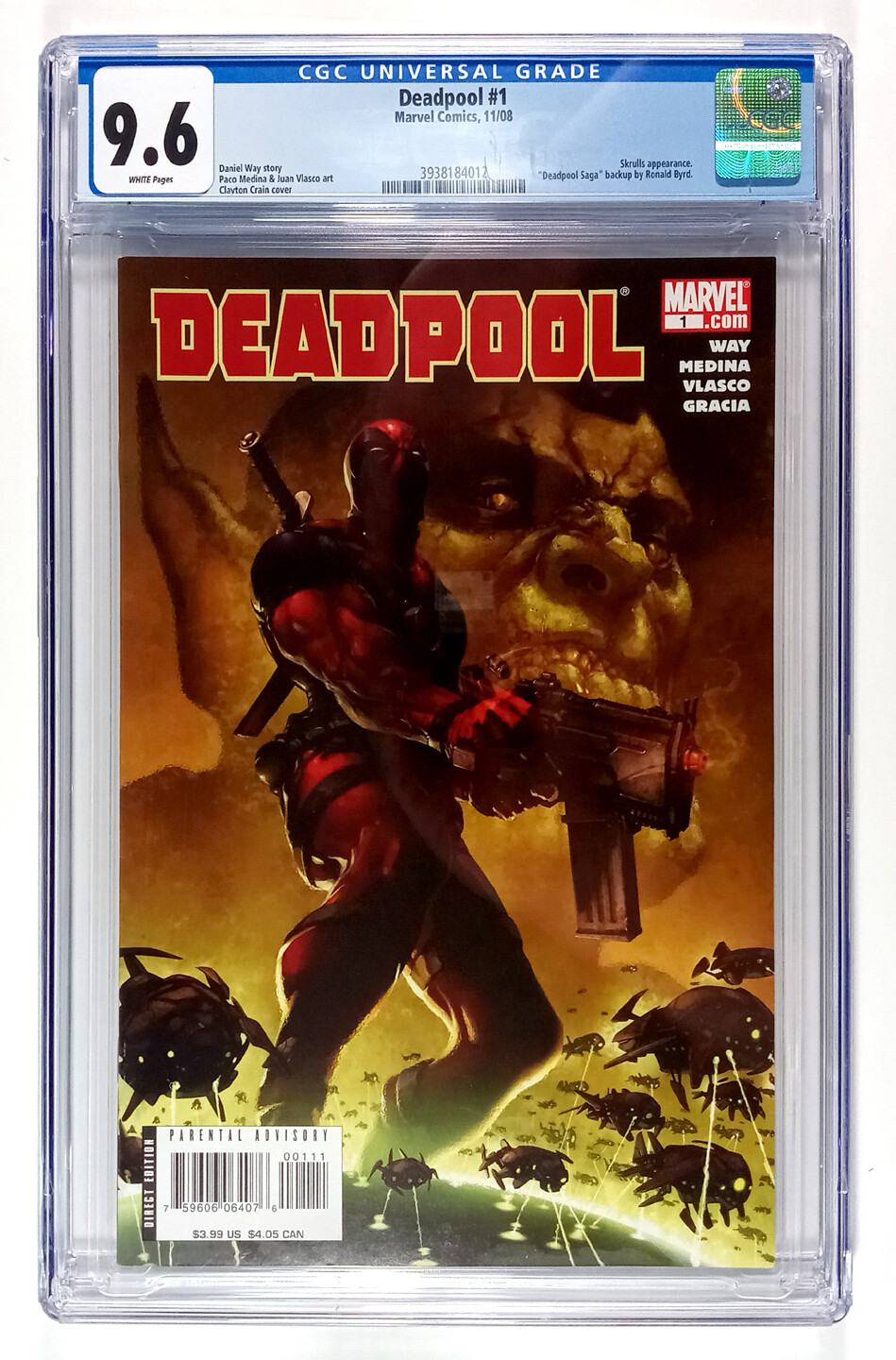 Deadpool #1 CGC 9.6 White Pages (2008) Marvel Comics Skrulls 