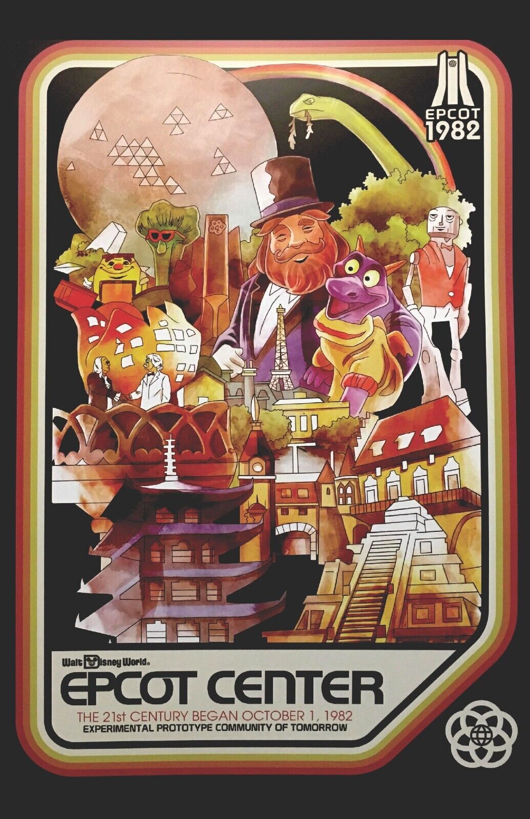 Figment Dreamfinder Epcot Walt Disney World 1982 Showcase Attraction Poster