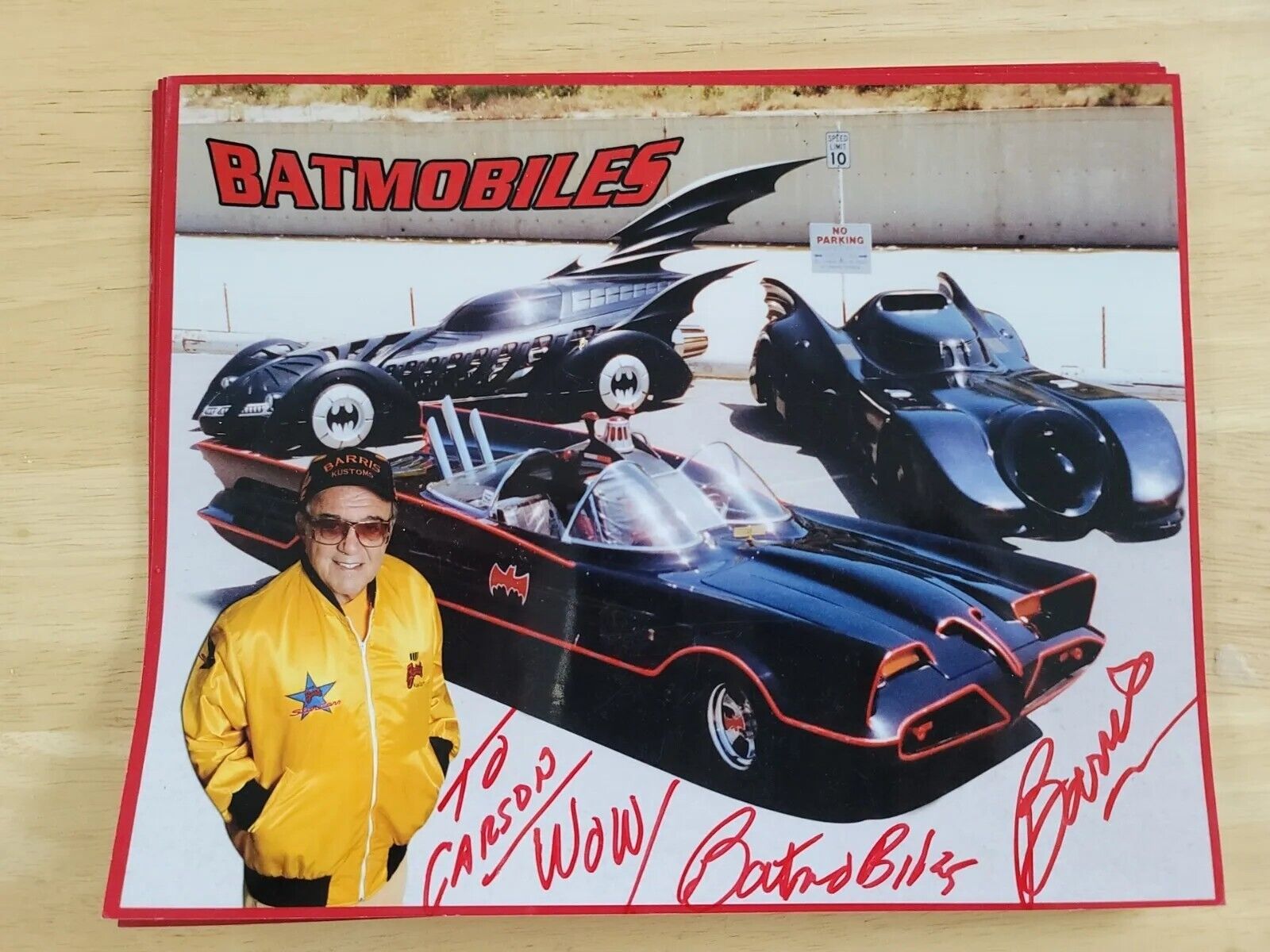 COLOR Authentic George Barris Signed 3 Generations Batmobile Photograph Batman