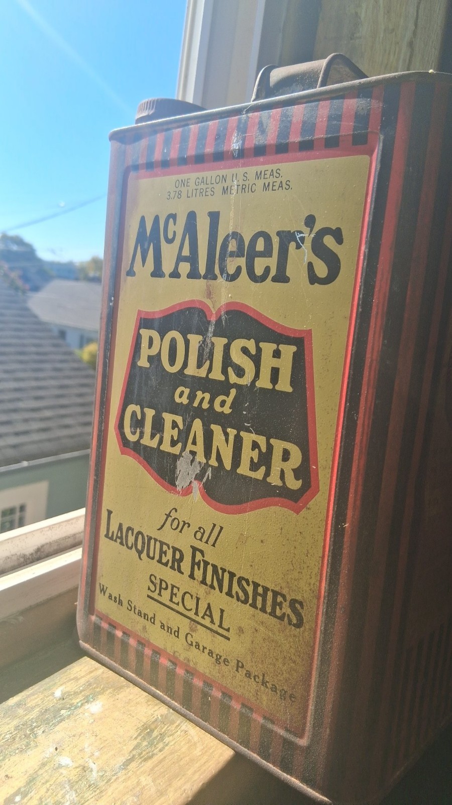 Vintage McAleer\'s Polish & Cleaner 1 Gallon Advertising Can Vintage McAleer\'s Polish & Cleaner 1 Gallon Advertising Can