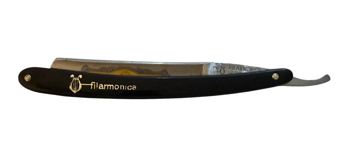 Vintage Filarmónica Doble Temple Jose Monserrat Pou Black Razor Spain No 12 Vintage Filarmónica Doble Temple Jose Monserrat Pou Black Razor Spain No 12